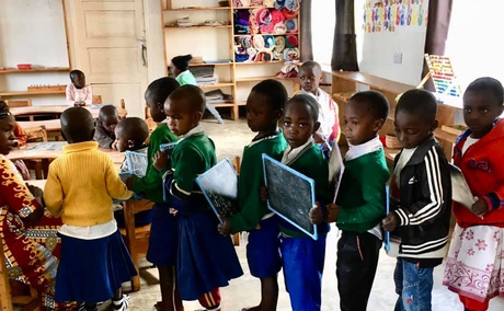 Children learning in Mufindi at Foxes Community and Wildlife Conservation Trust