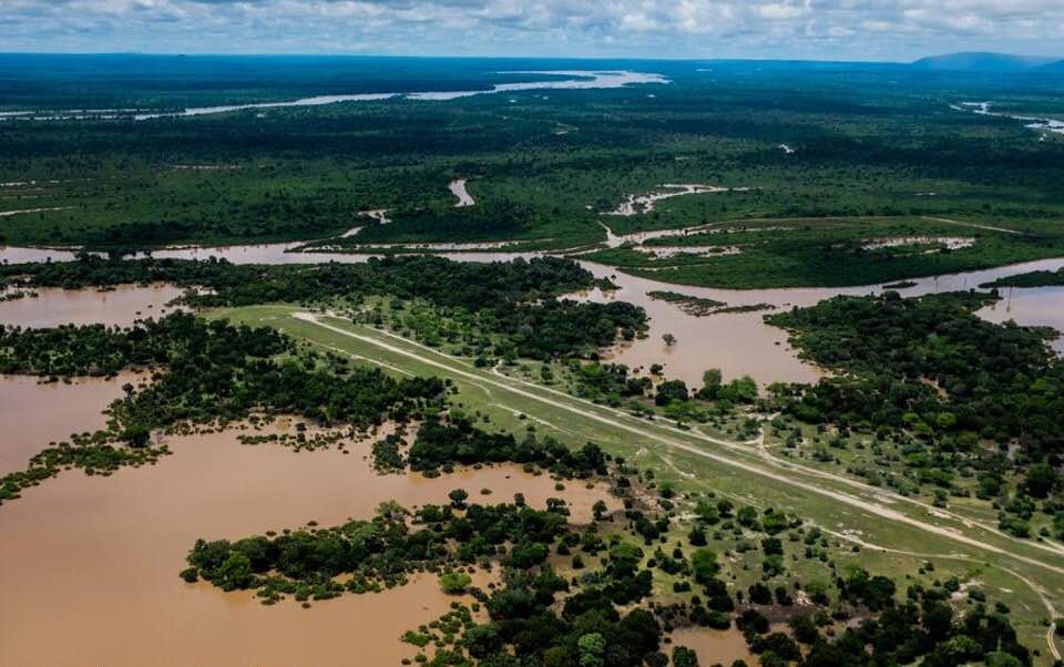 Flooded airstrip in Tanzania